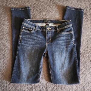 White House Black Market Slim Leg Low-rise Embellished Embroidered Jeans Size 2R